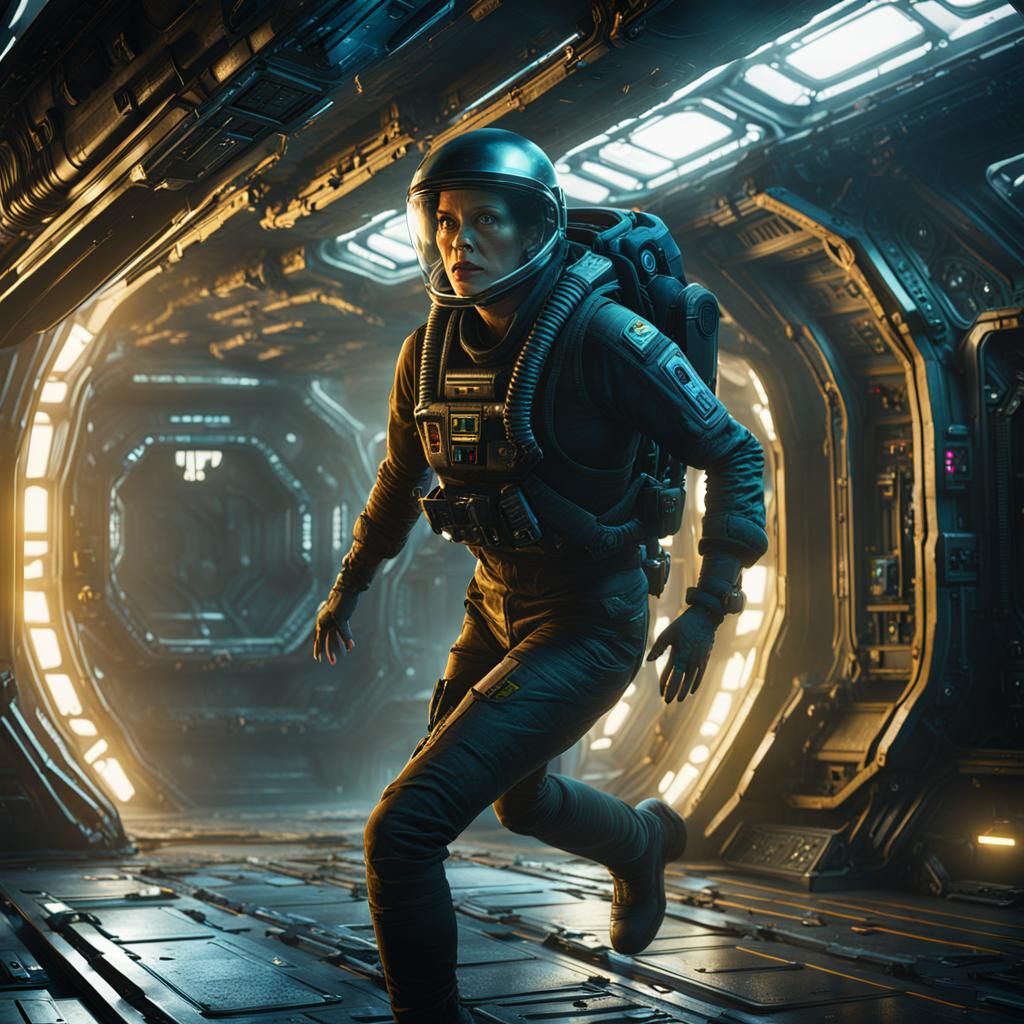 Ripley's Escape: Alien Spaceship Matte Painting