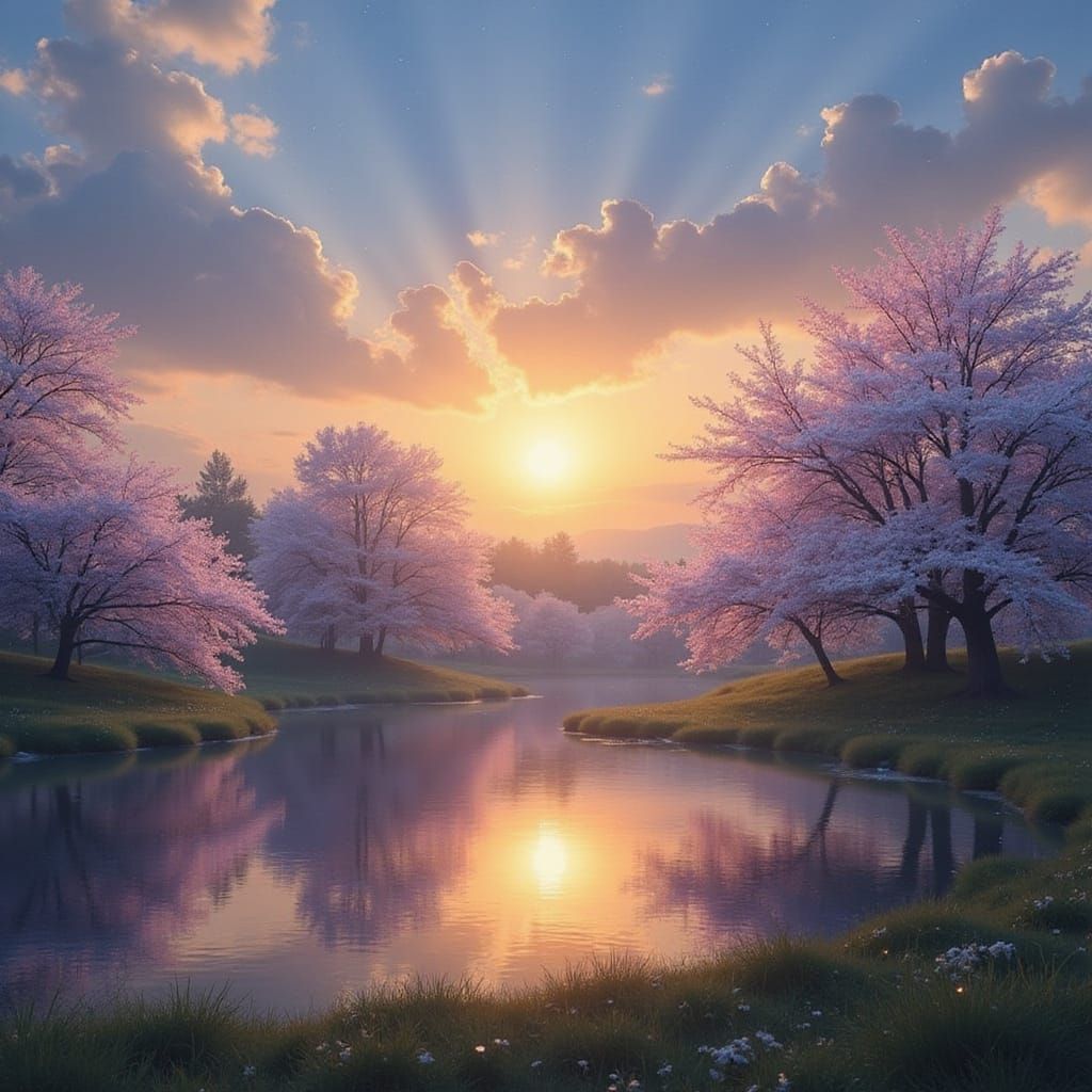 Dreamlike Landscape in Pastel Hues