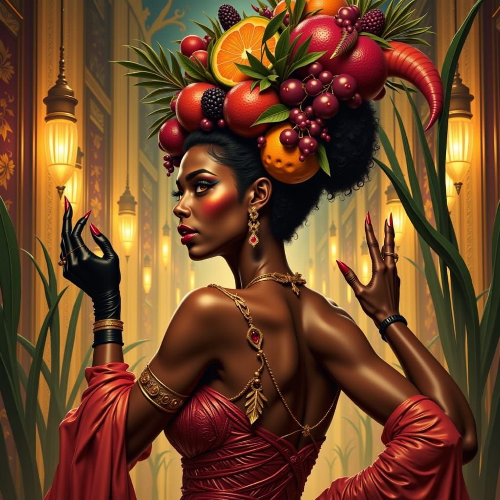 Josephine Baker in Art Deco Cabaret Style