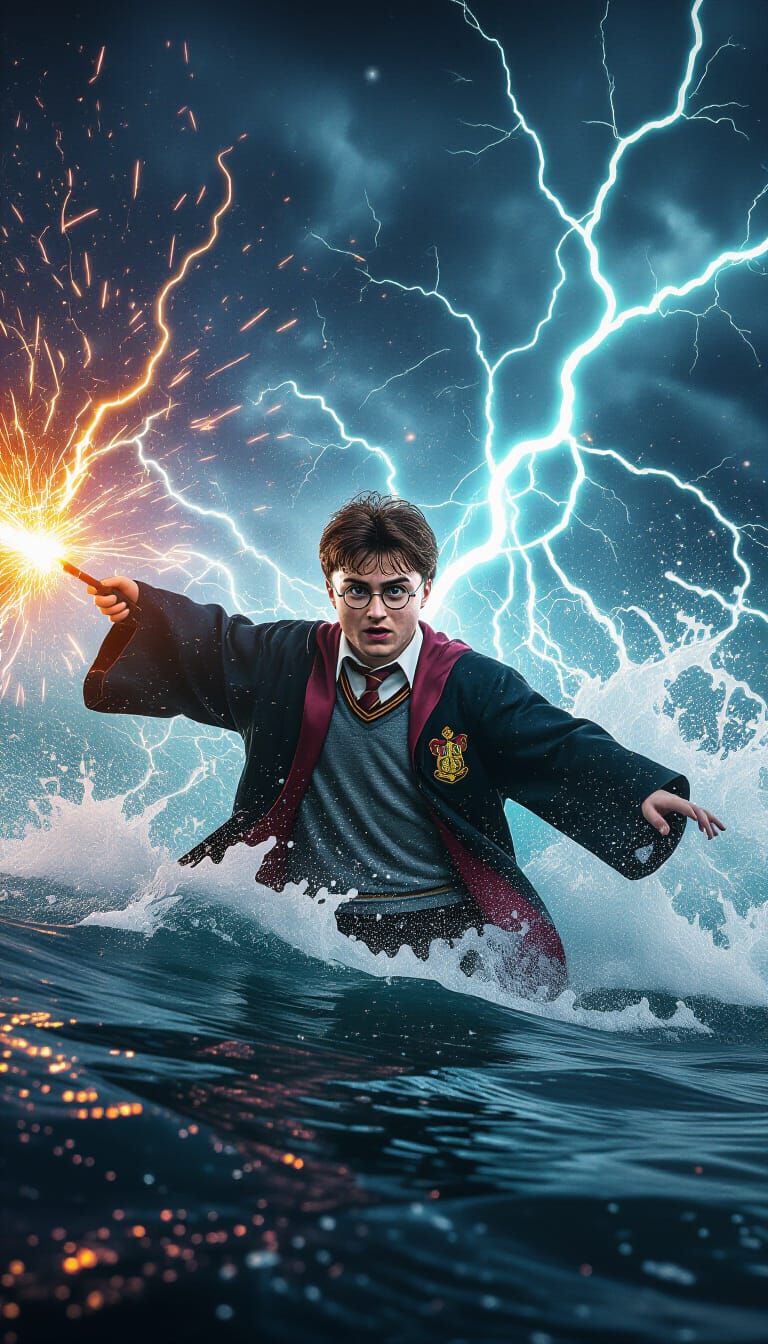 Harry Potter in Astral Storm, 3D Cinematic Style