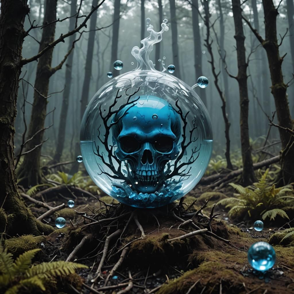 Eerie Fishbone Logo Design with Smokey Woods and Vortex