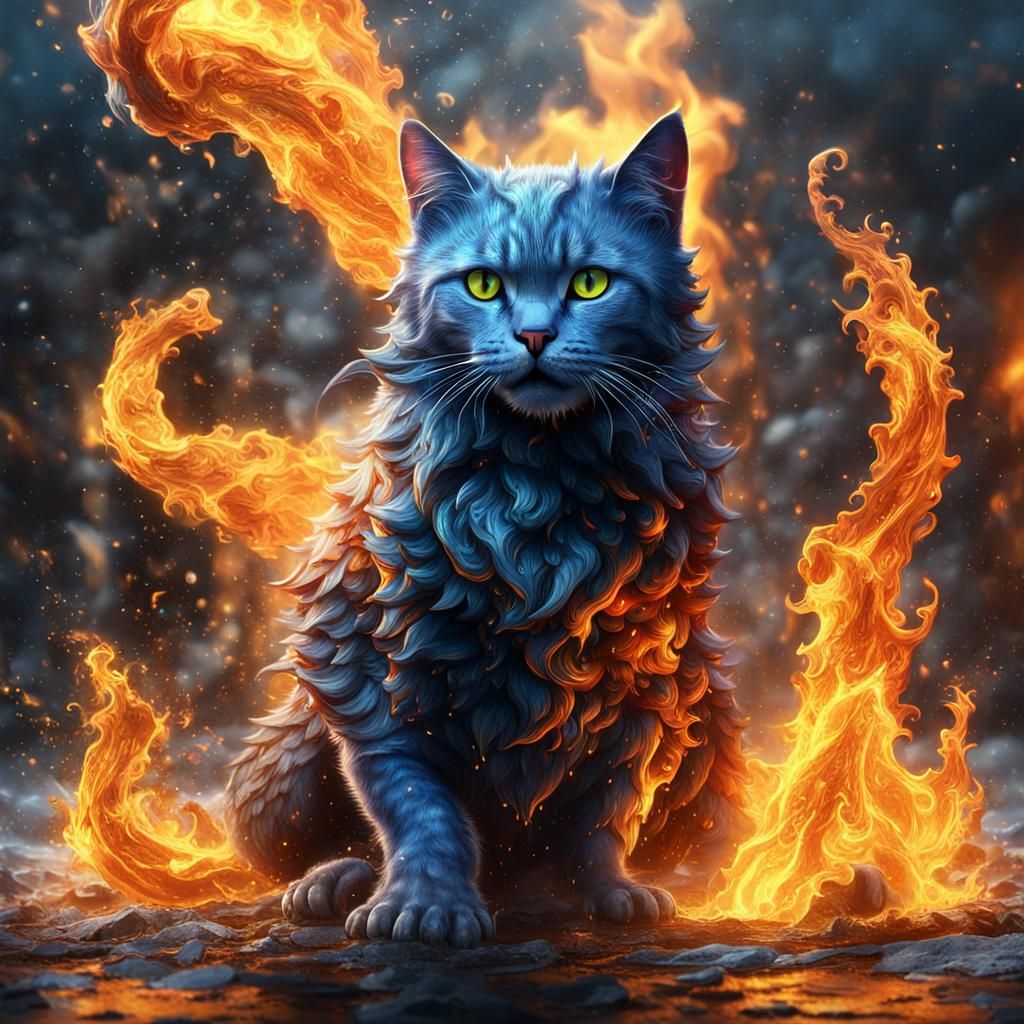 Fiery Feline vs Water Cat: Epic Battle