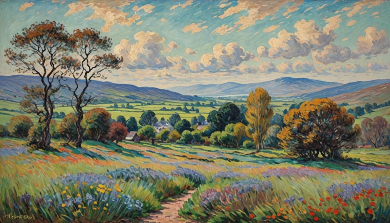 Scottish Landscape in Impressionist Style