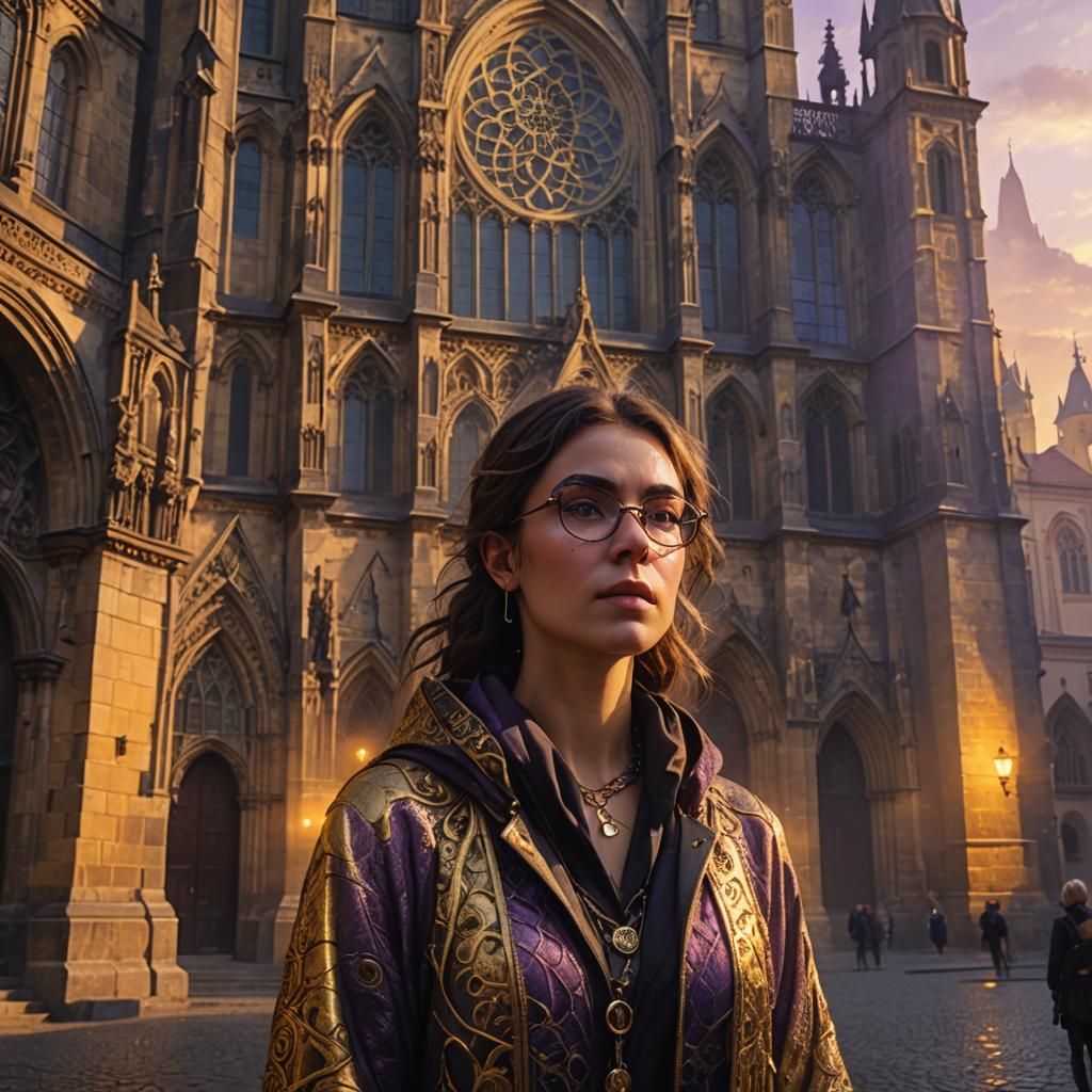 Greek Girl in Prague: Dark Fantasy Concept Art