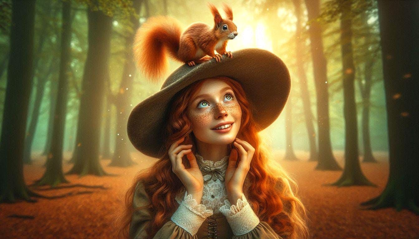 Cheeky Squirrel and autumn girl