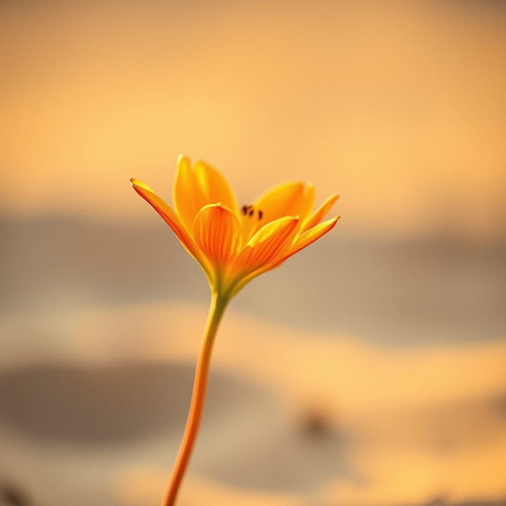 Desert Bloom in Golden Hour