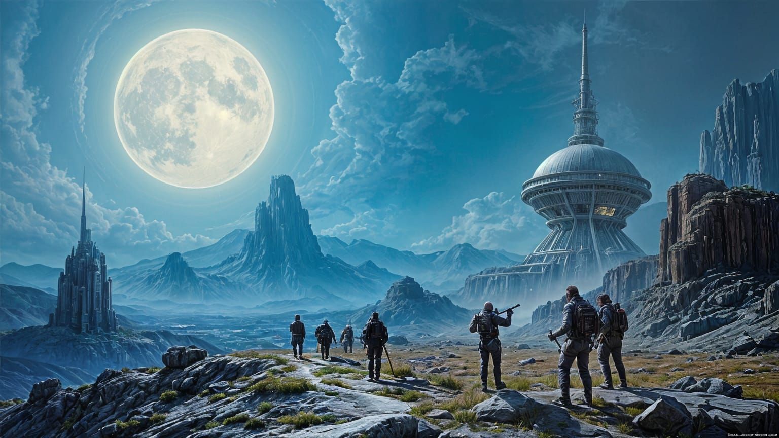 Sci-Fi Oil Painting in James Gurney Style