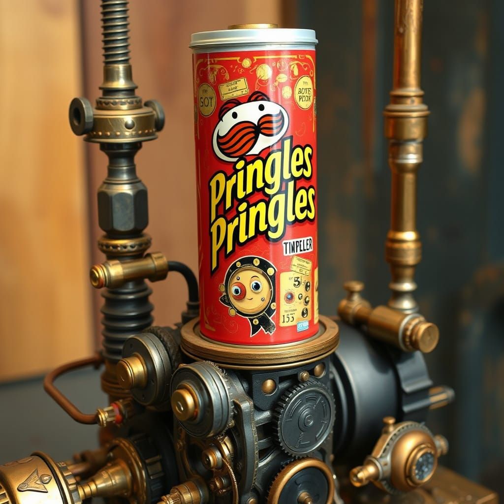 Pringles Can on Steampunk Engine: Industrial Sci-Fi