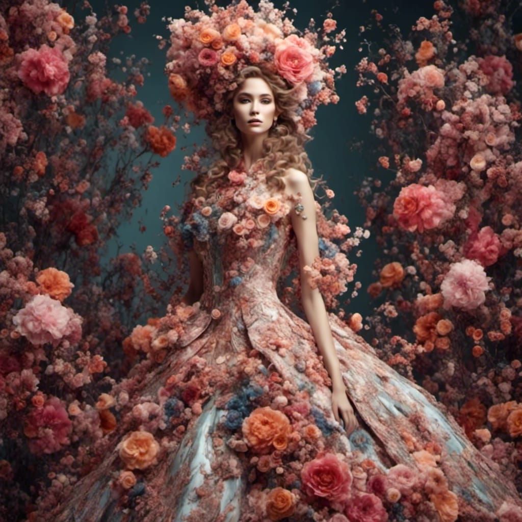 Beautiful Woman and her Flowers