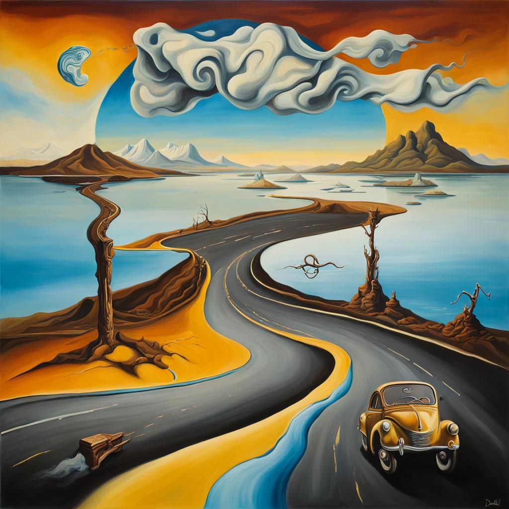 Surreal Melting Canvas in Style of Salvador Dali