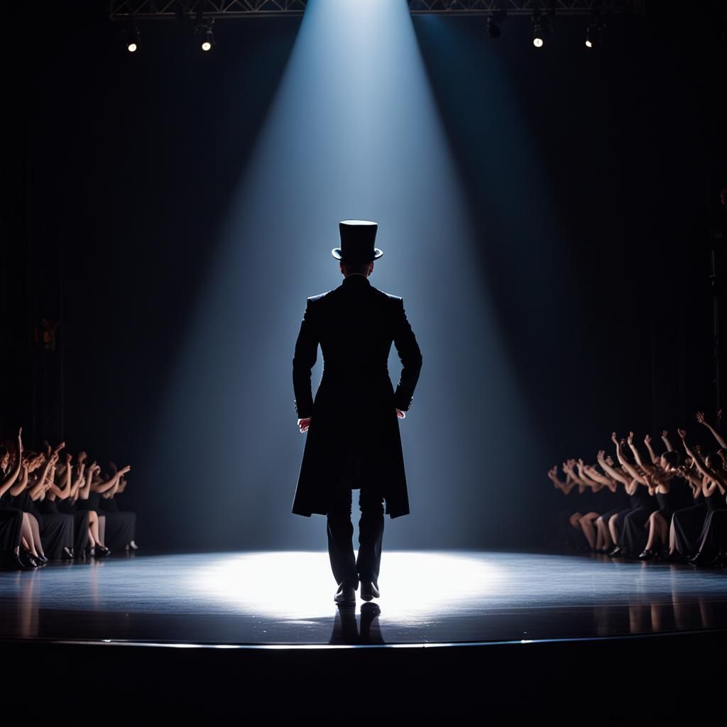Silhouette of a Dancer in Spotlight