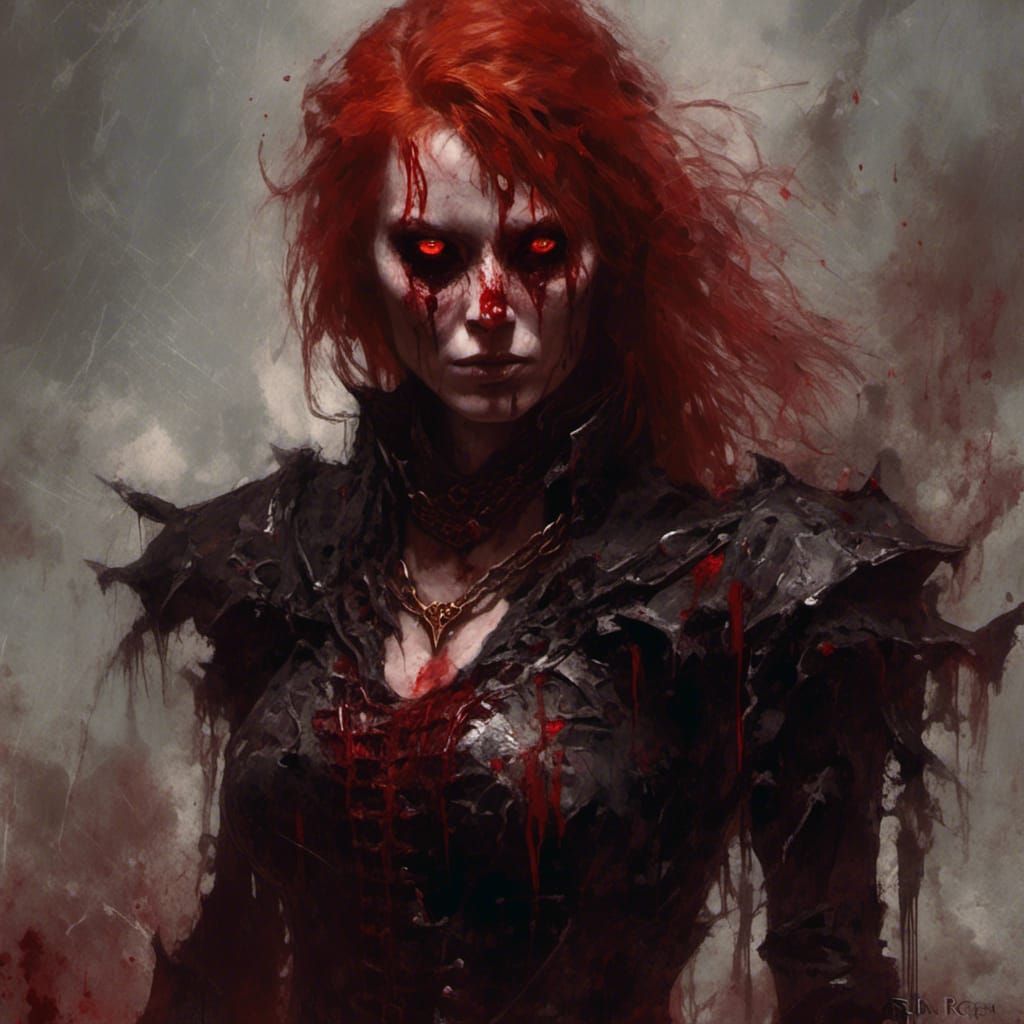 Demonic Warrior in Macabre Armor