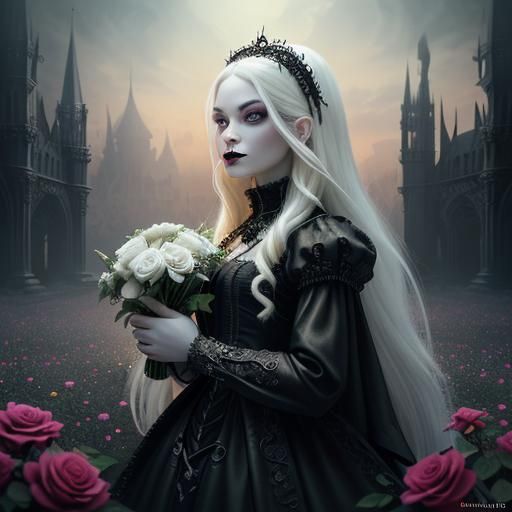 Gothic Vampire Princess in Candy Art Style