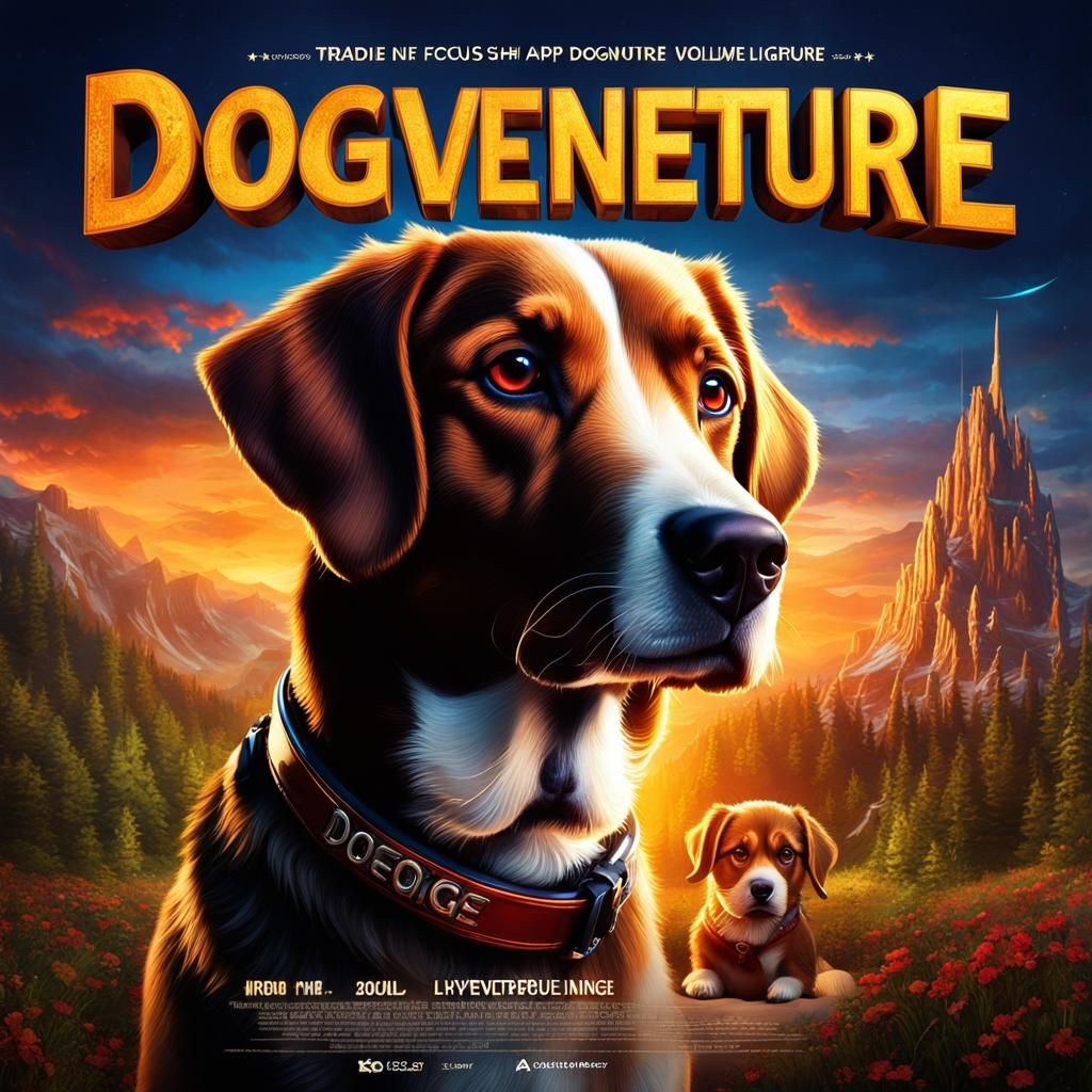 Dogventure Movie Poster: Volumetric Lighting, Sharp Focus