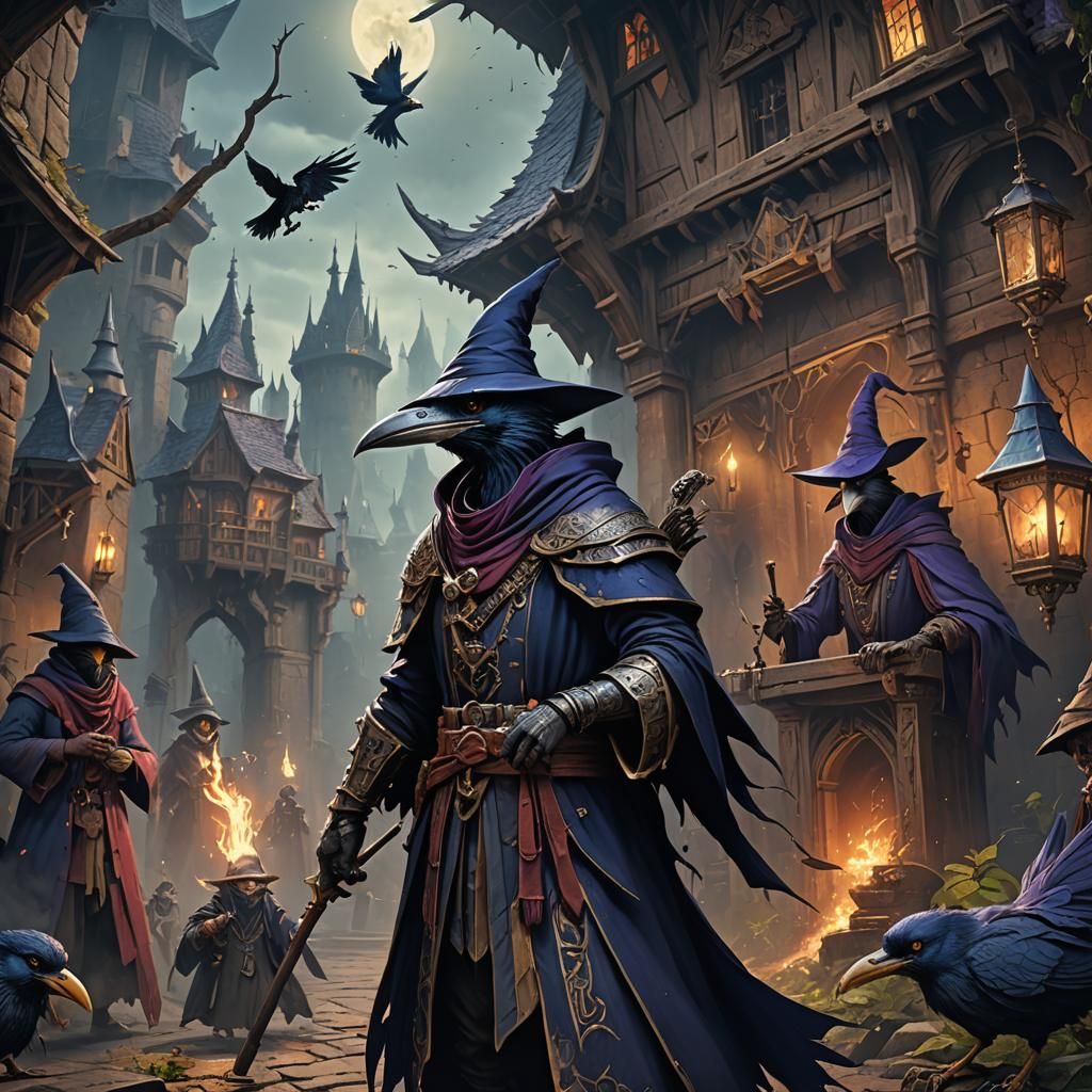 Kenku Magician's Betrayal: Detailed Matte Painting