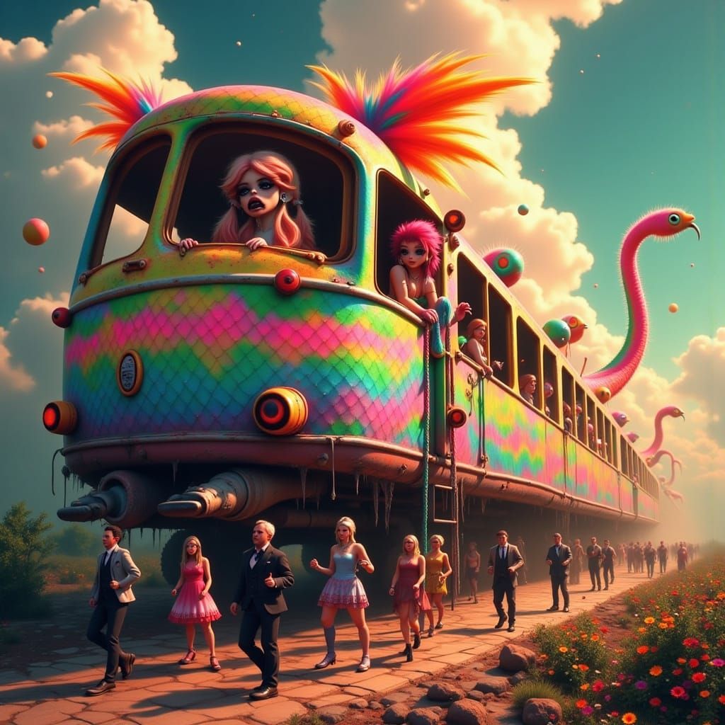 Neon Pink Swamp Monster Prance in Bold Style