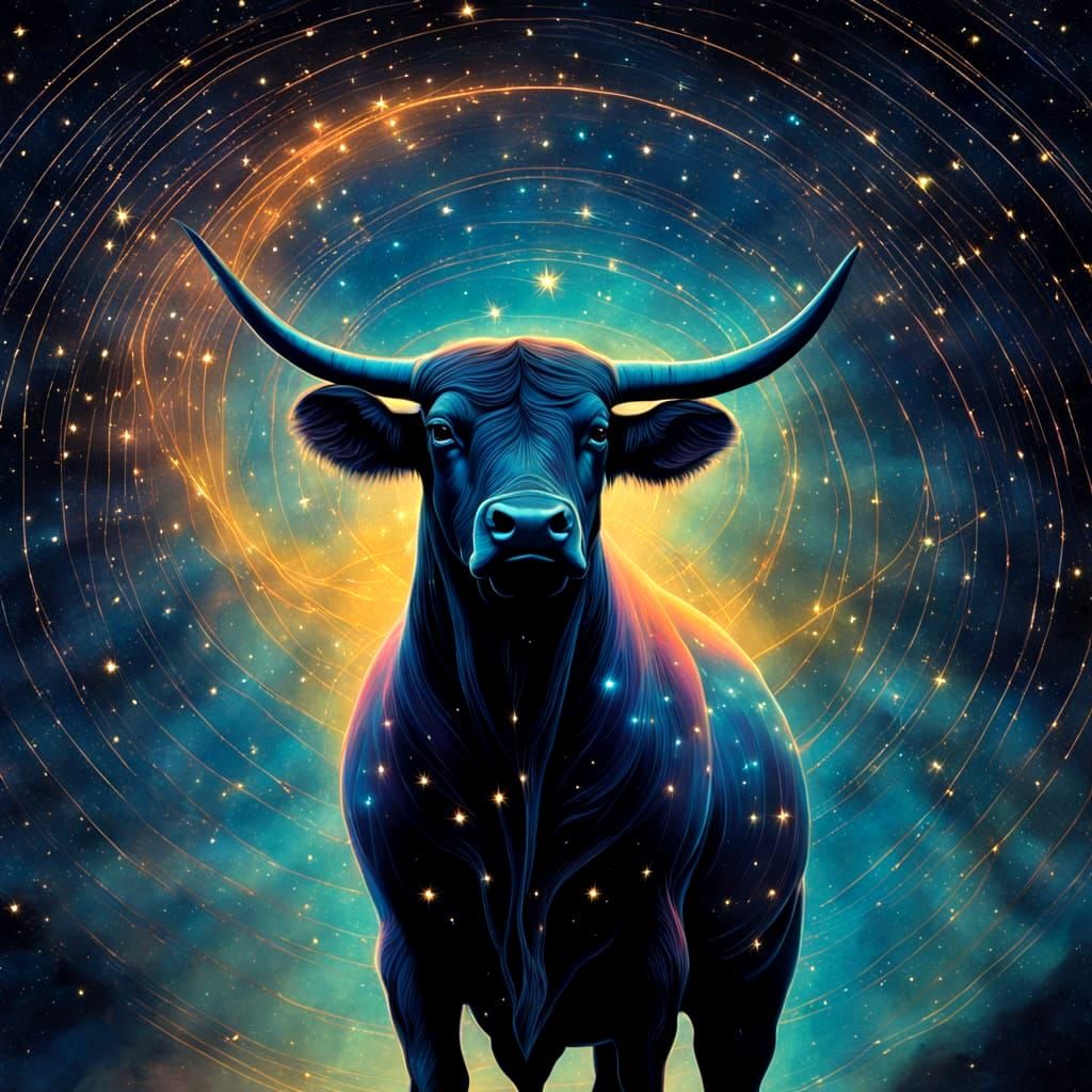 Taurus Constellation as Luminous Astrological Art