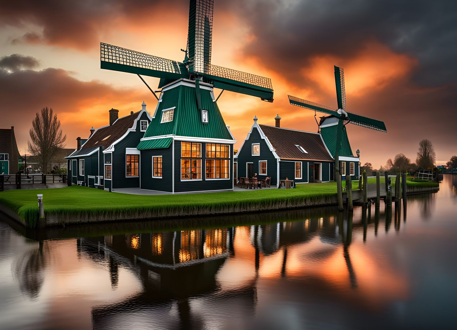 The Dutch 'Zaanse Schans museum' an open air museum.