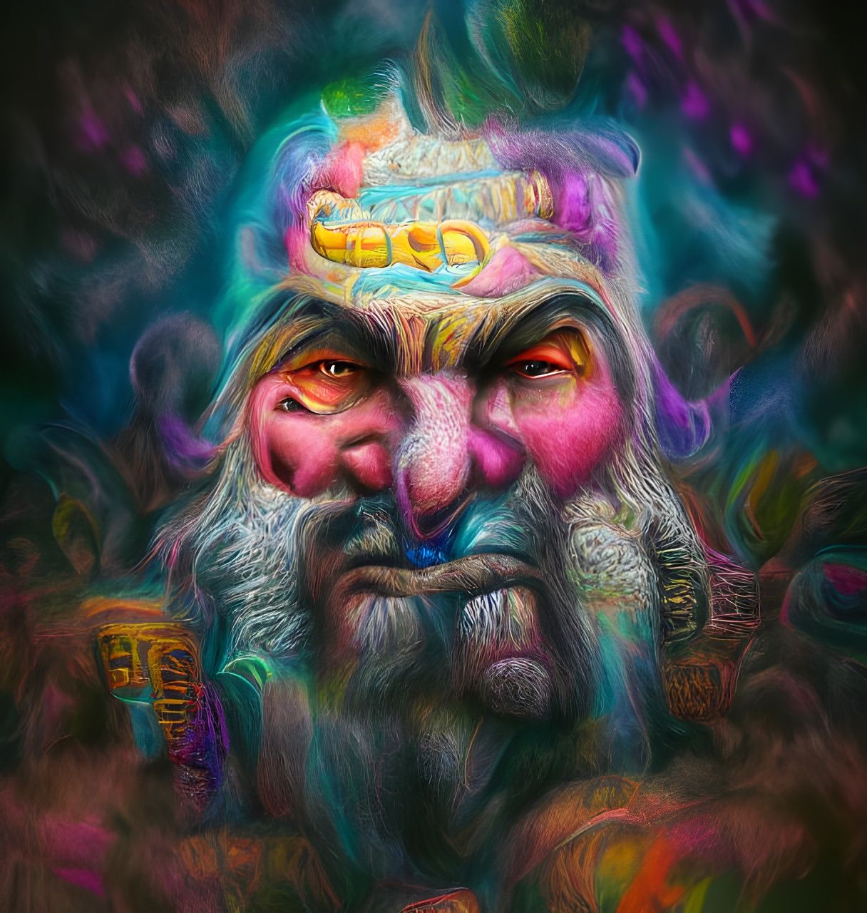 Wrath of Gods: Psychedelic Digital Illustration