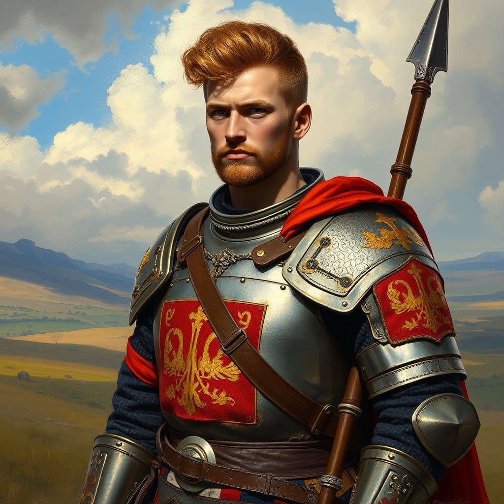 Gallant 16th-Century Ukraine Cossack Soldier in Regal Splend...