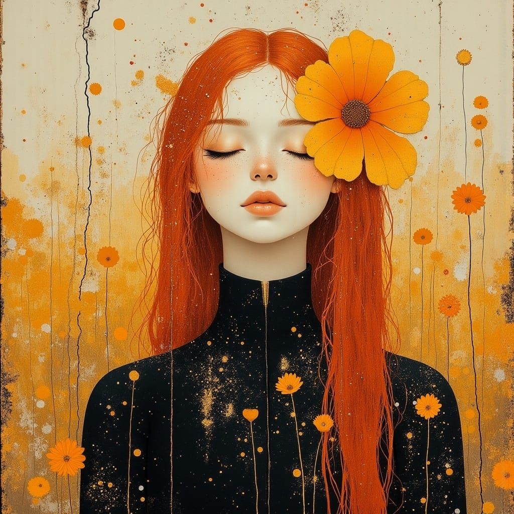 Ethereal Redhead in Floral Crown