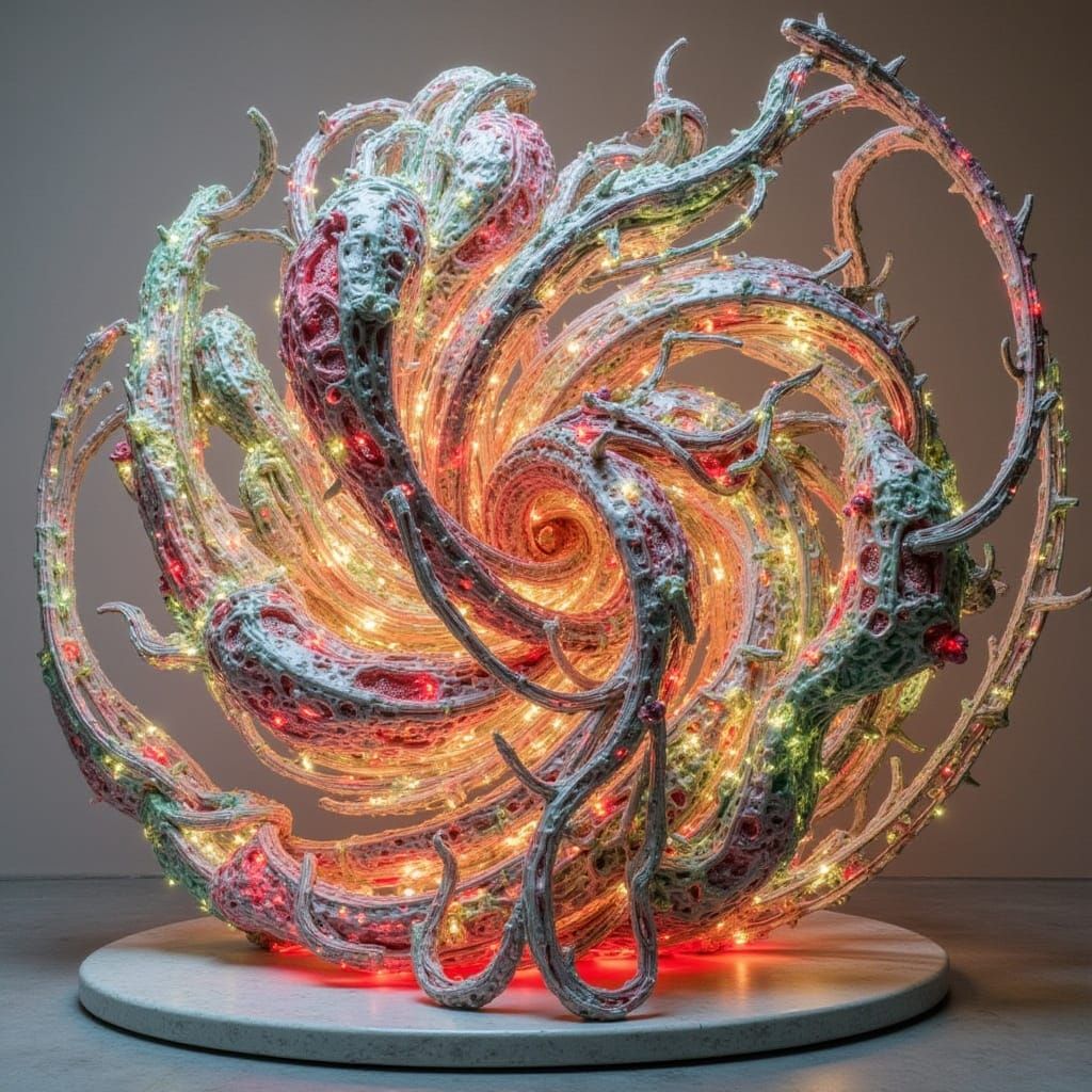 Reflected Glory Sculpture in Hyperrealistic Style