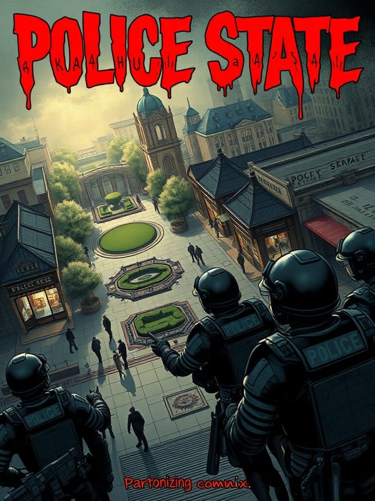Gritty Comic Book Cover: Police State