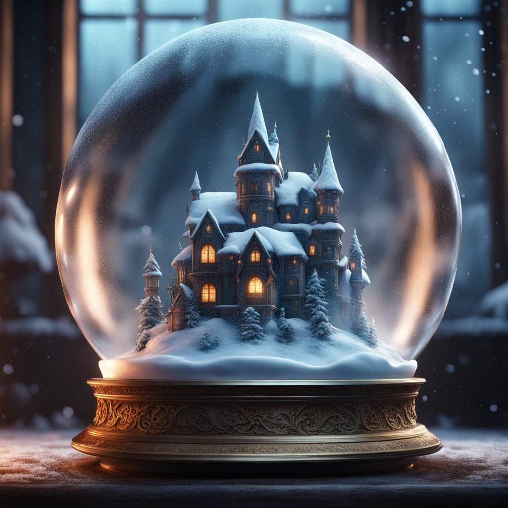 Screaming Soul in Snow Globe: Detailed Matte Painting