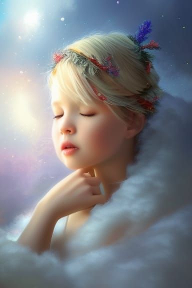 Divine Portrait in Soft Heavenly Light, 8K