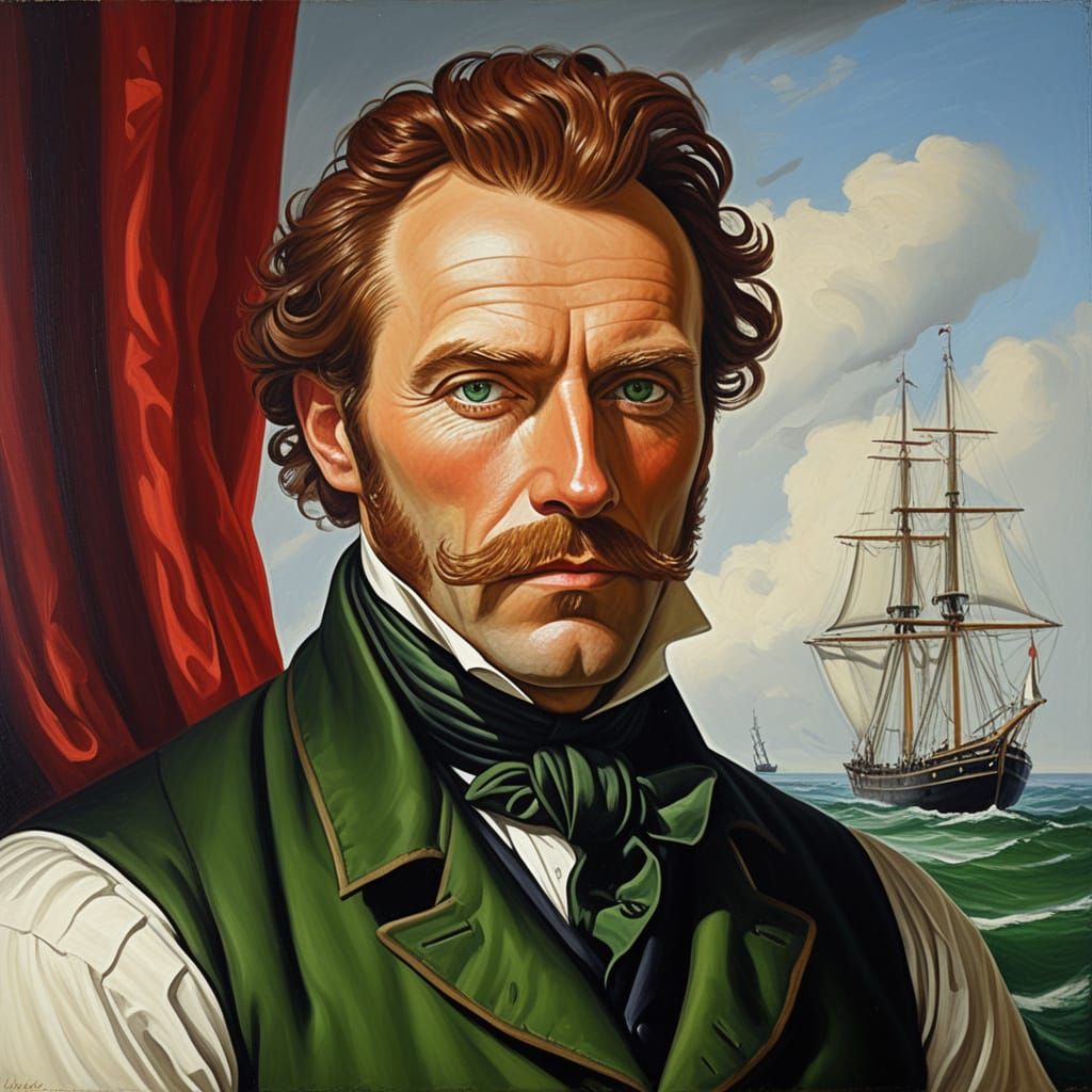 1841 Portrait of Dirk Struan in an Oil Painting