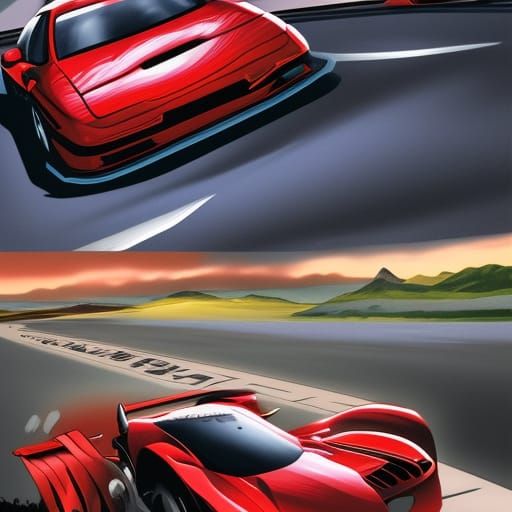 Car Drifting in Comic Book Art Style