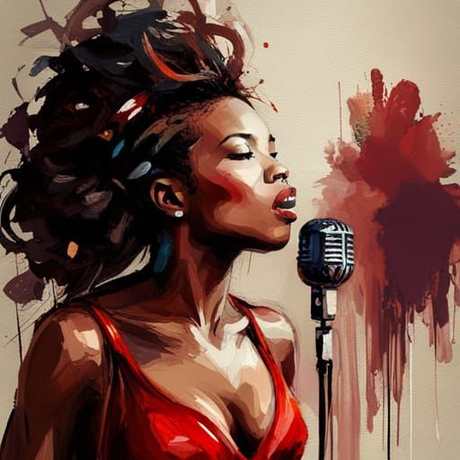 African Woman Singing: Digital Painting in Esoteric Style