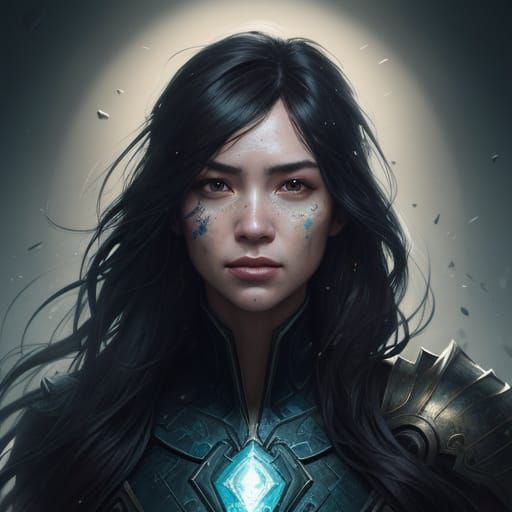 Intricately Detailed Woman Running Home Splash Art