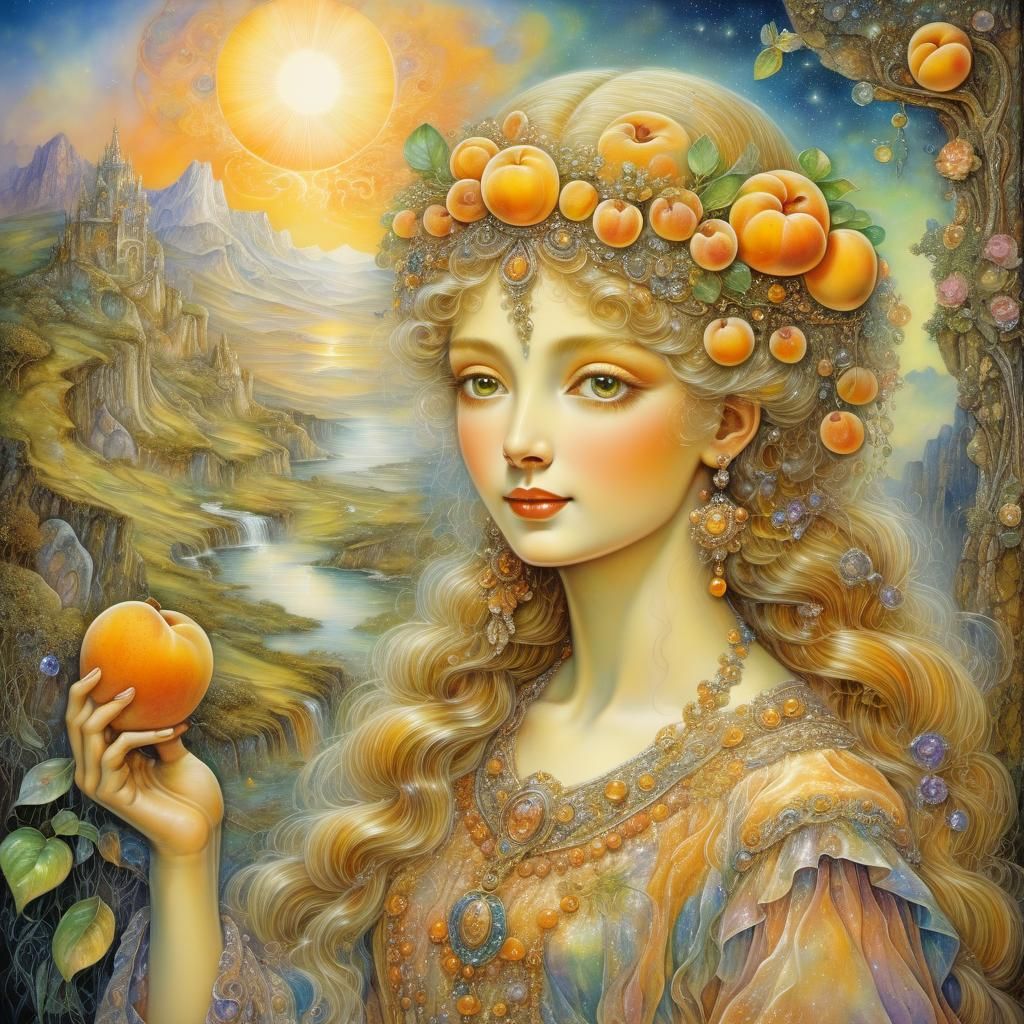 Ethereal Apricot Dreamscape in Visionary Style