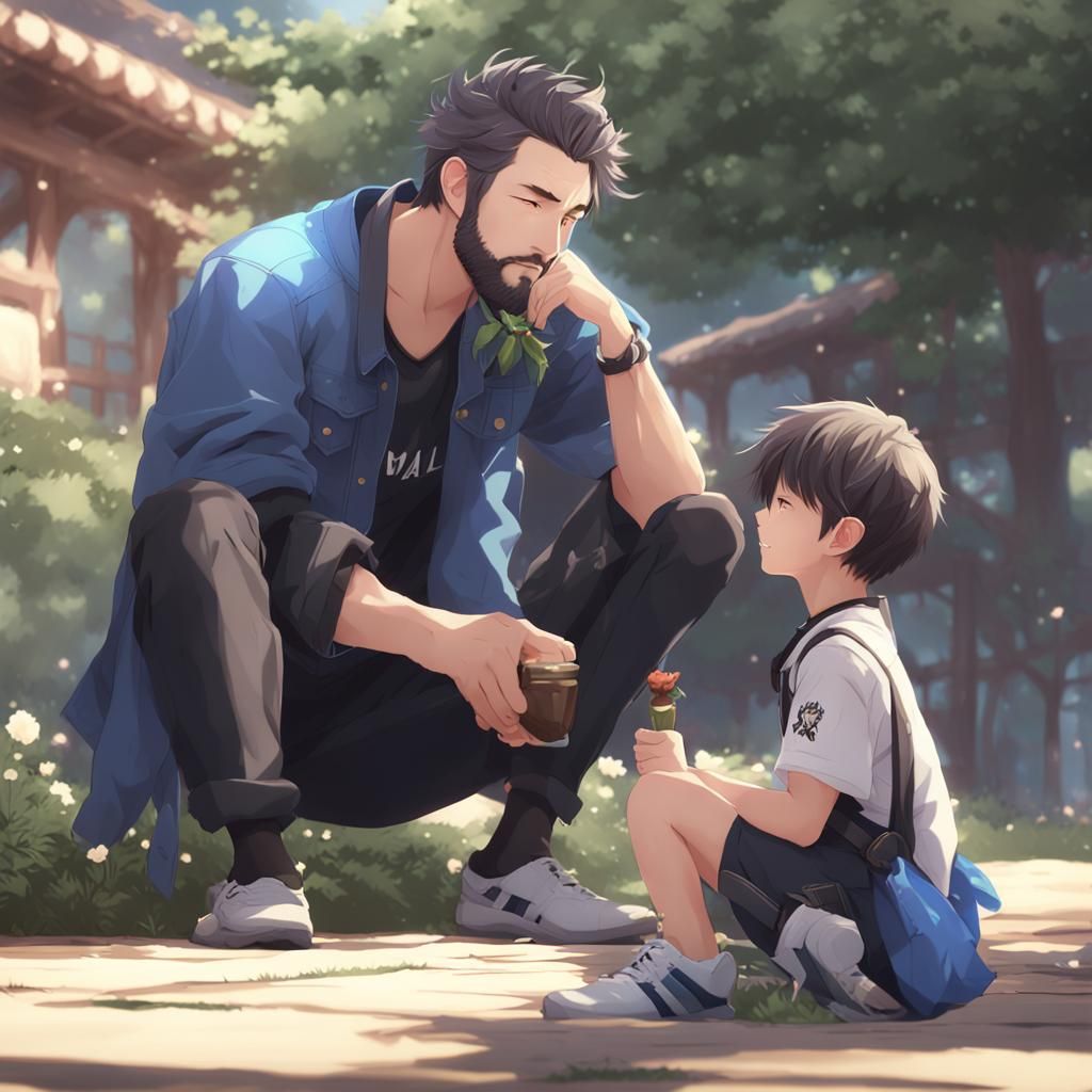Father's Day in 3D Anime Art Style