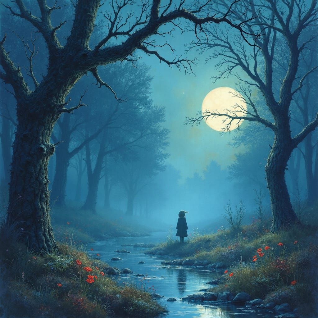 Mystical Realm in Watercolor Double Exposure