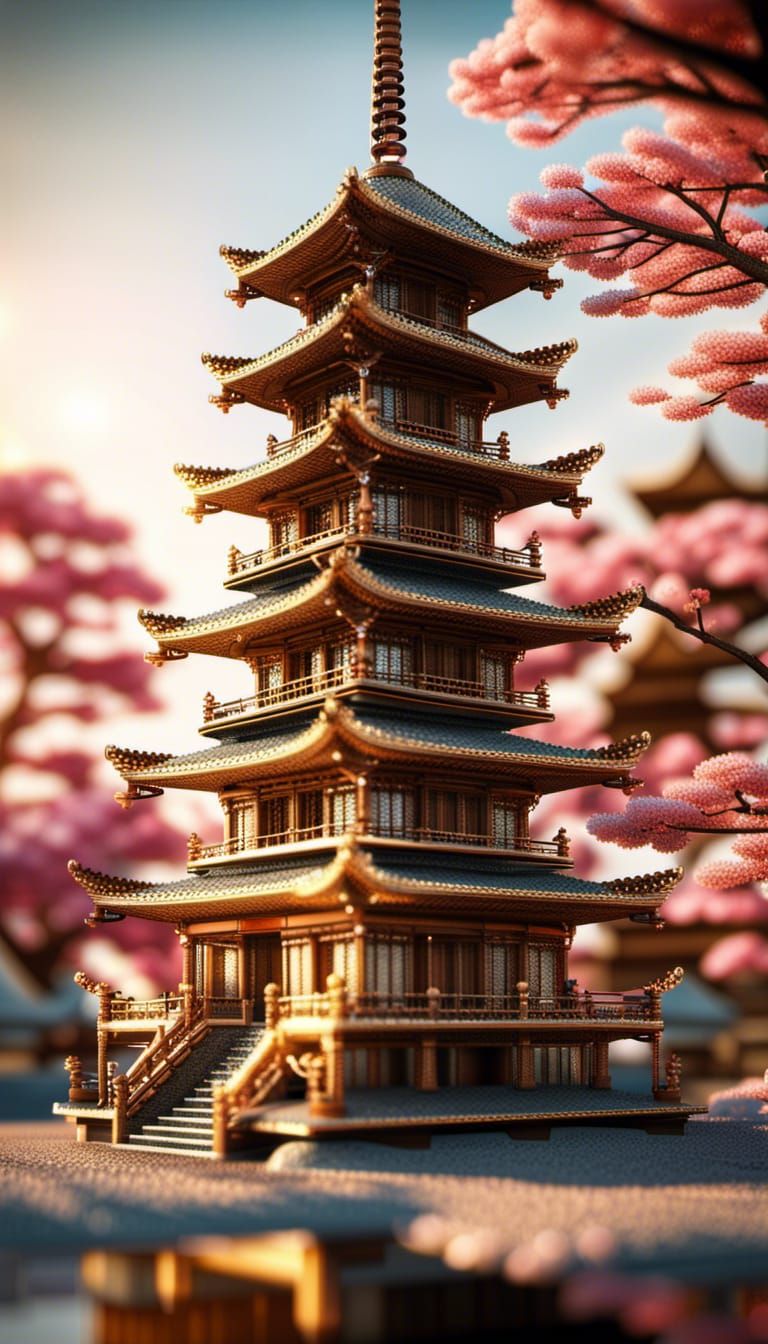 Jeweled Pagoda: A Diamond-Studded Japanese Masterpiece