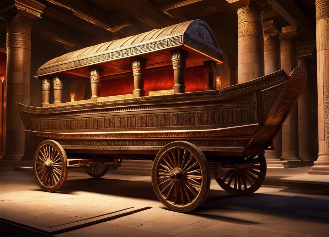 Ornate Egyptian Chariot in Pharaonic Tomb