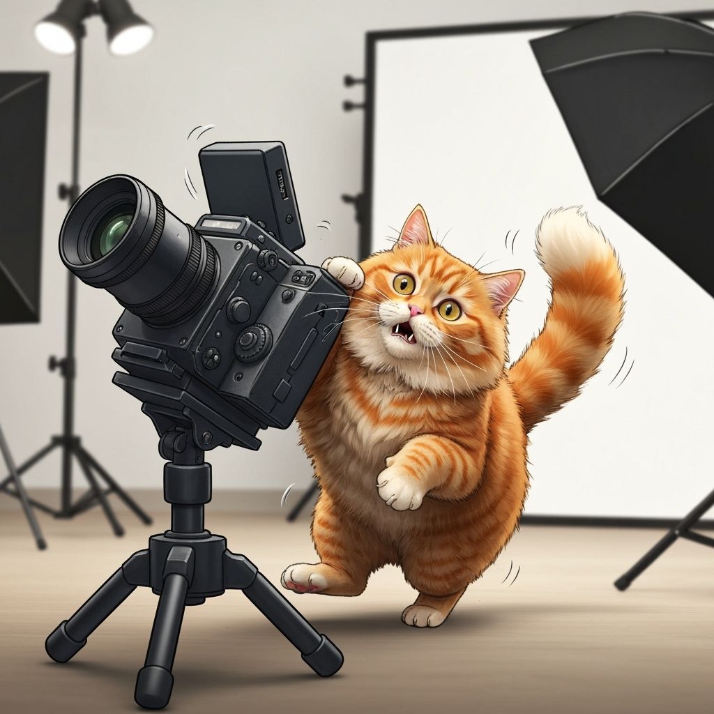 Ginger Cat Chaos in Photography Studio