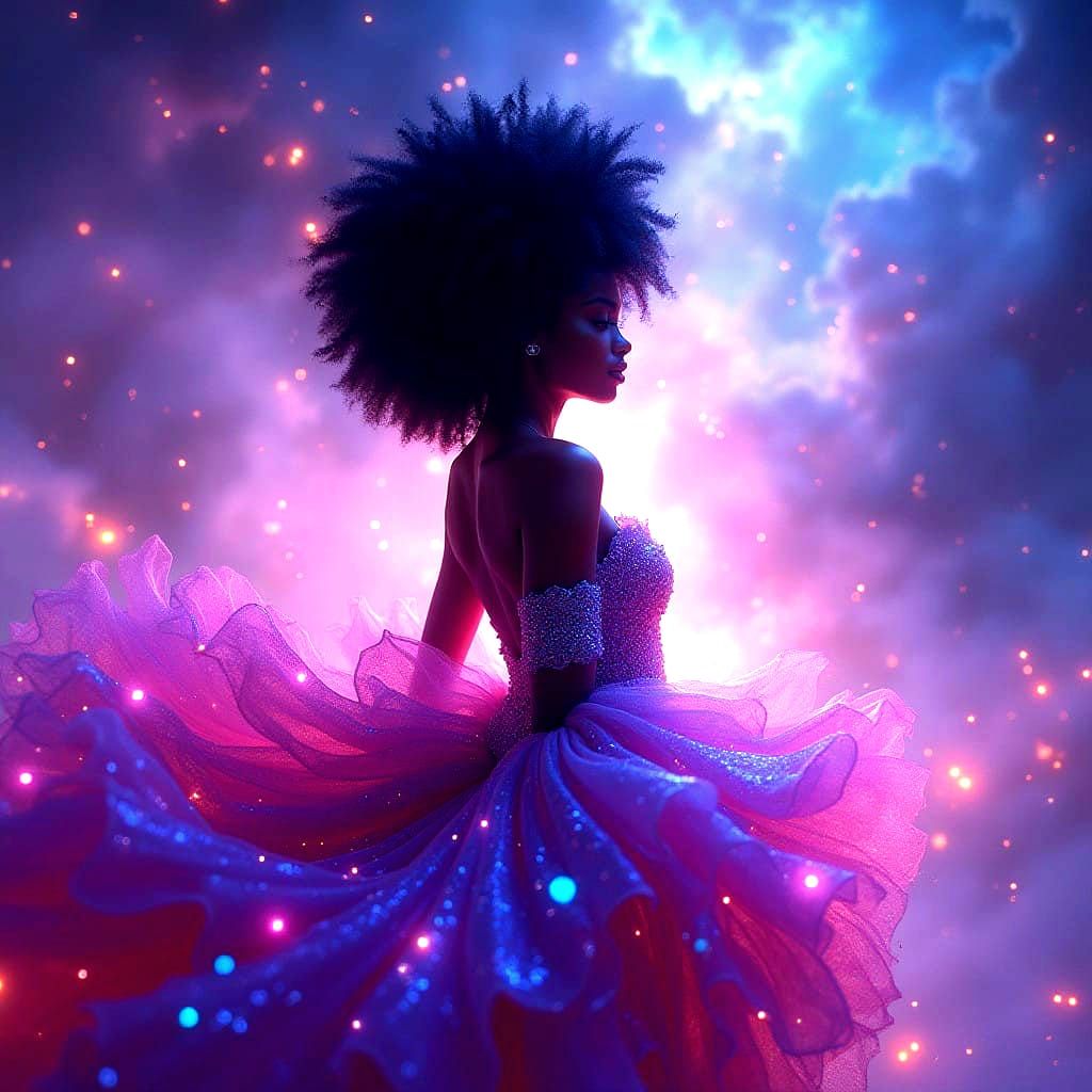 Ethereal Space Goddess Radiates Stardust