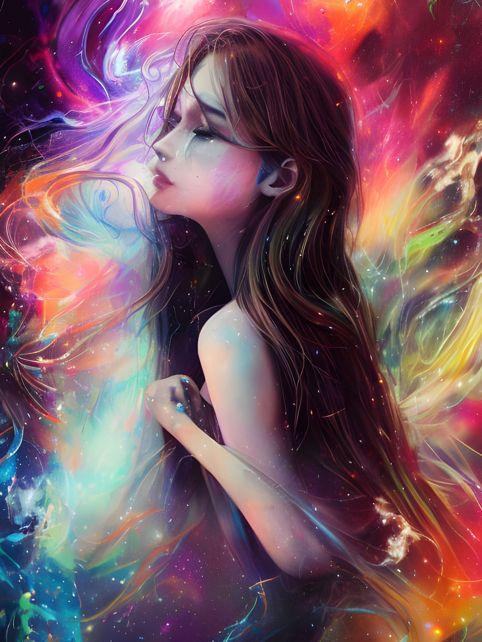 Ethereal Cosmic Rainbowscape in Hyper-Realistic Digital Art