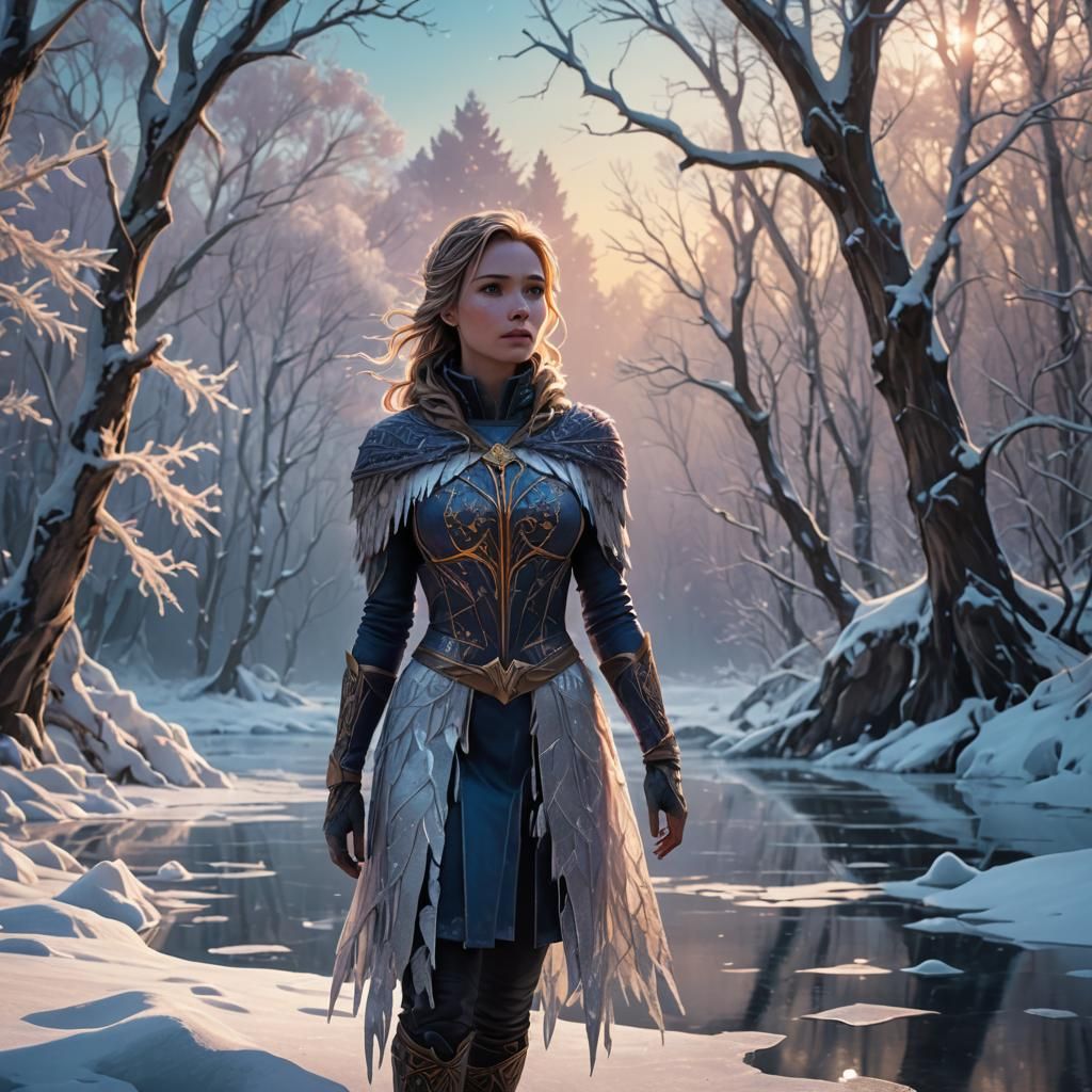 Frozen Lake: Fantasy Concept Art in 8K