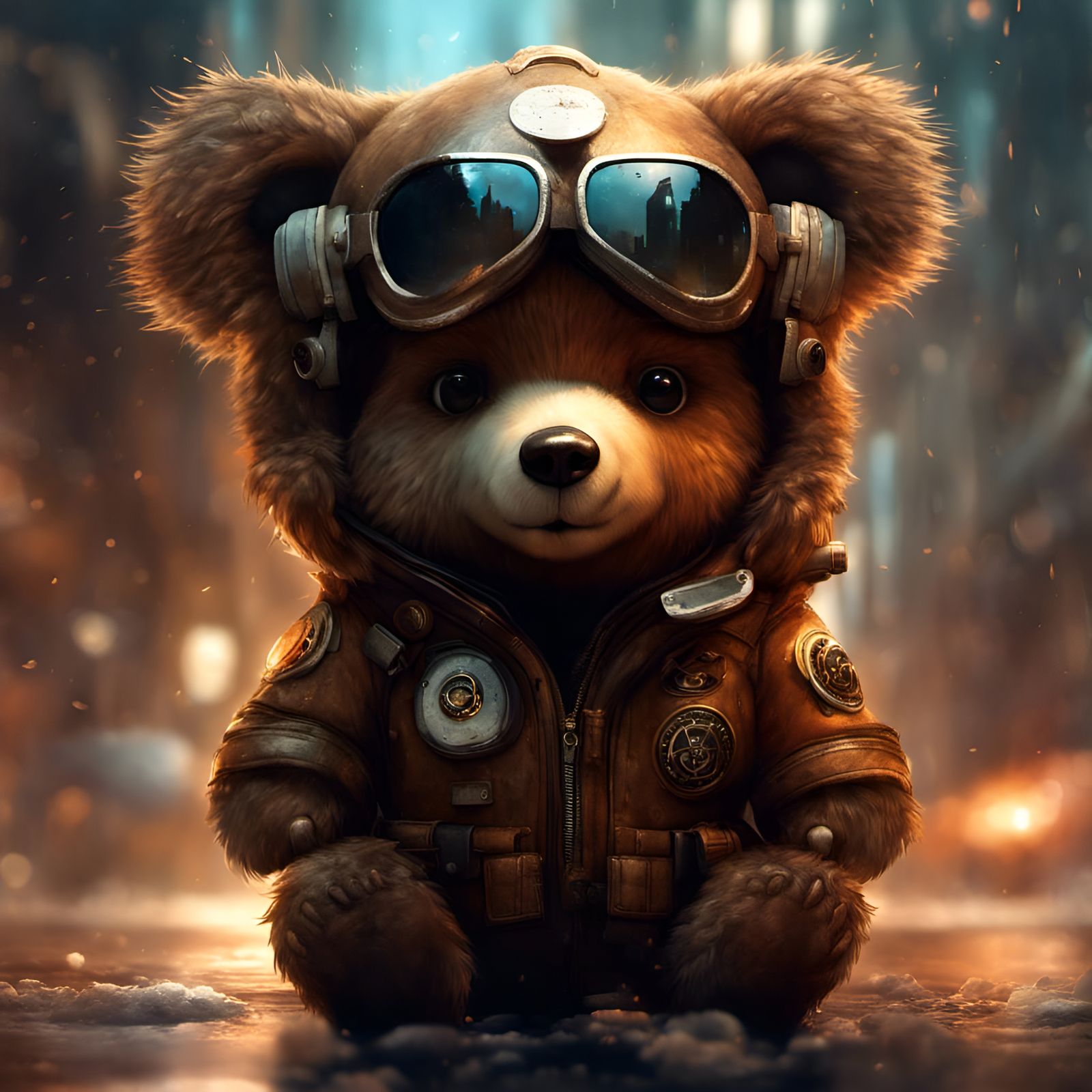Adorable Chibi Bear Pilot in Detailed 3D