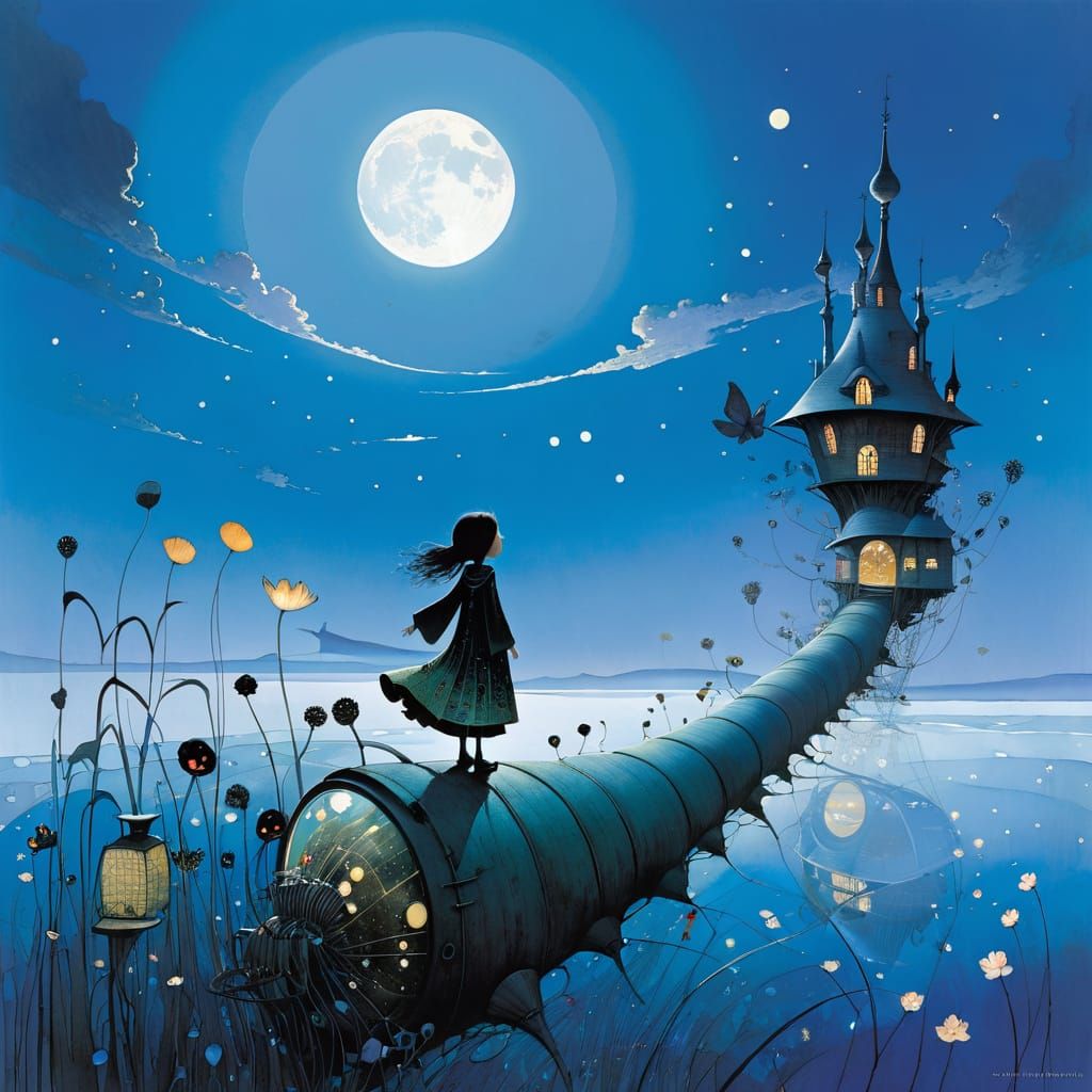 Excited Caterpillar in Whimsical Folk Art Style