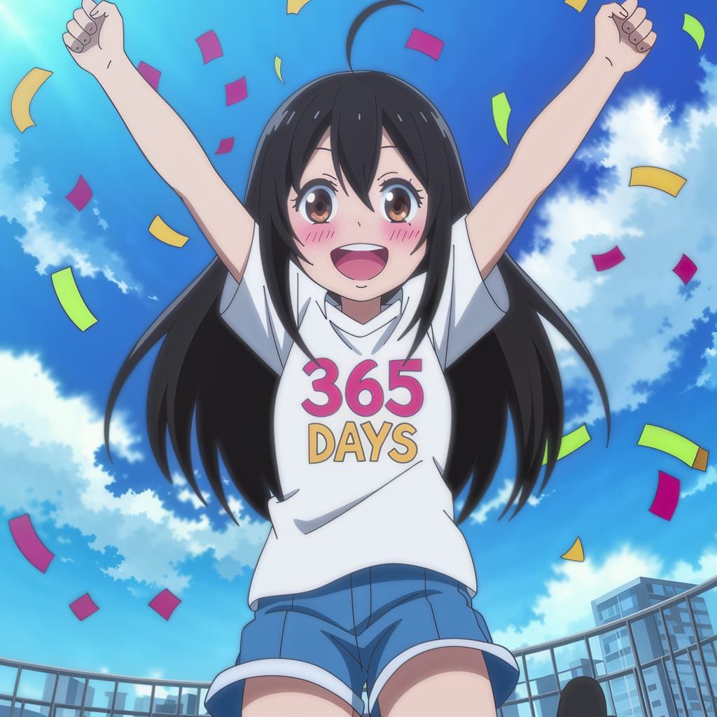 Anime Celebration: Young Woman's Milestone Achieved