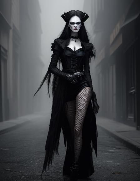 Undead Model Poses in Dark Gritty Fashion Photo