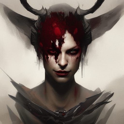 Sinister Prince with Red Eyes, Dark Fantasy Art