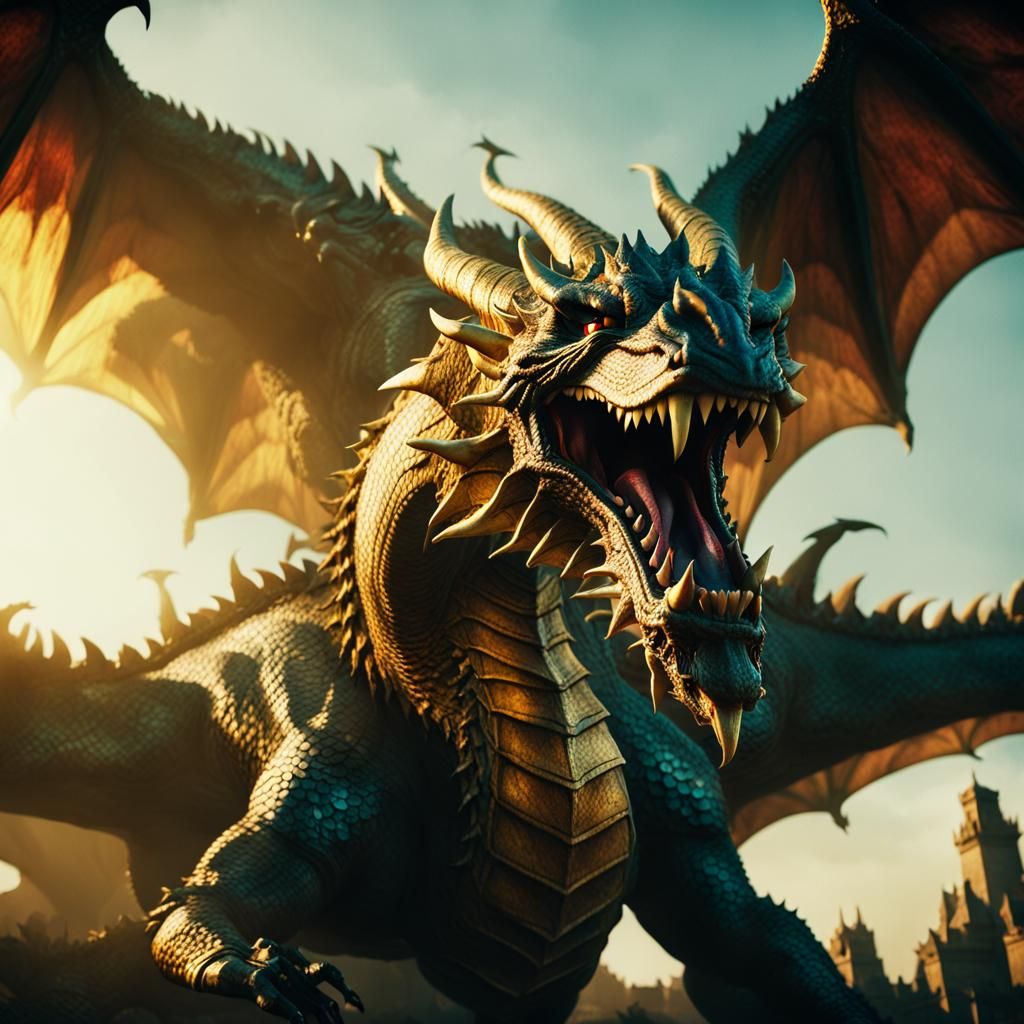 Tiamat the Dragon in Apocalyptic Grandeur