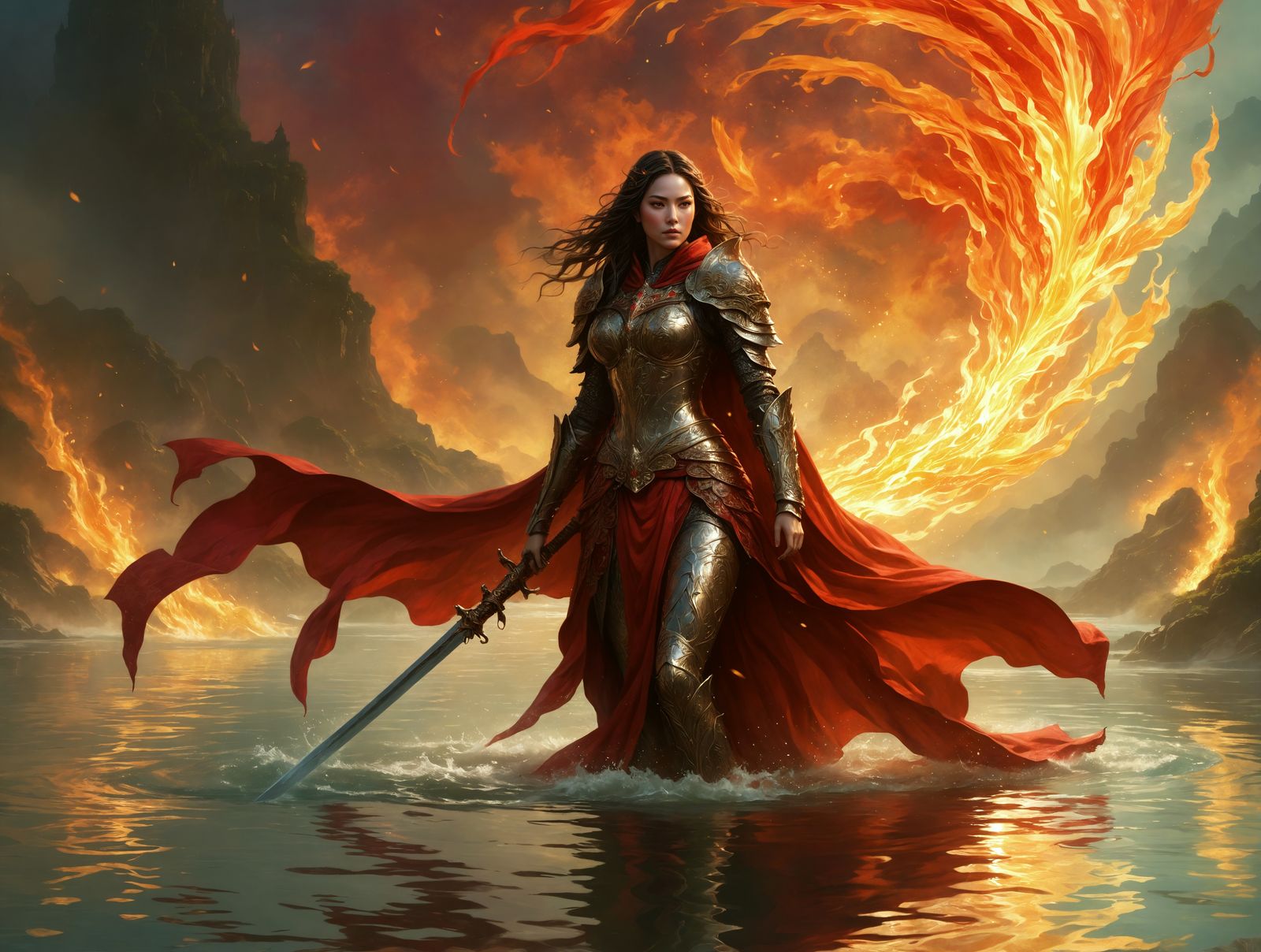 Mystical Warrior in Vibrant Armor