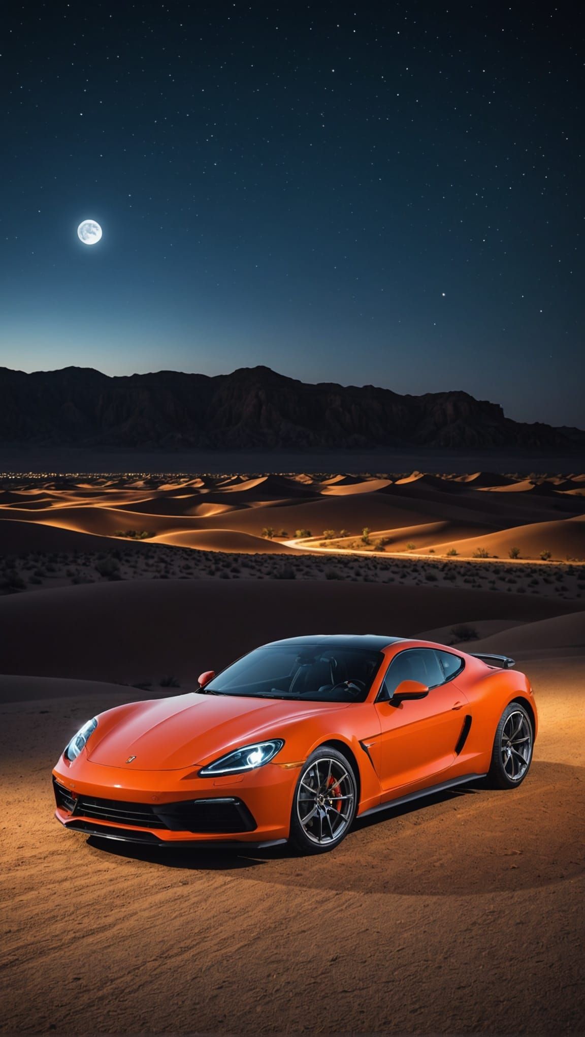 Sports Car Night Drive in the Desert